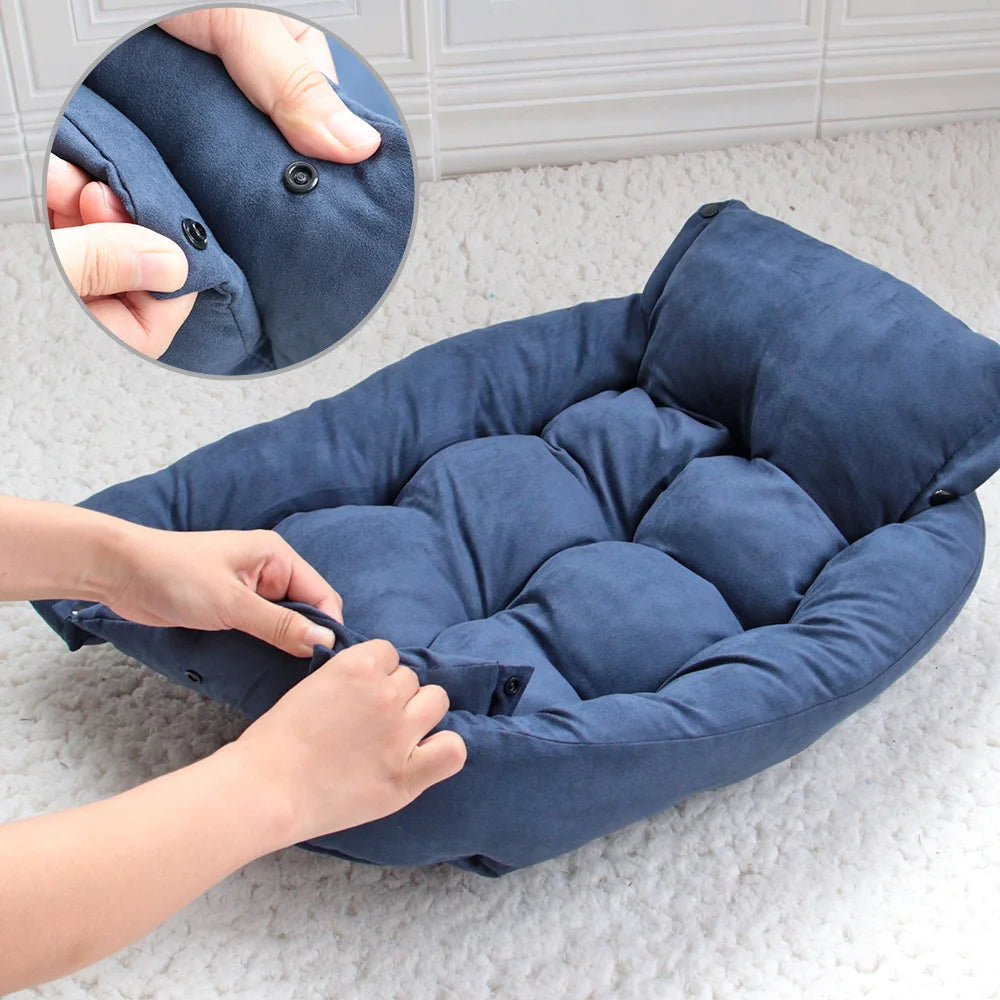 3-in-1 Pet Bed – Warm Sofa & Cushion for Dogs and Cats