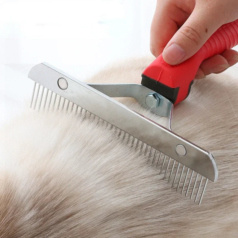 Dog Grooming Brush for Large Dogs – Long Hair Rake & Steel Comb