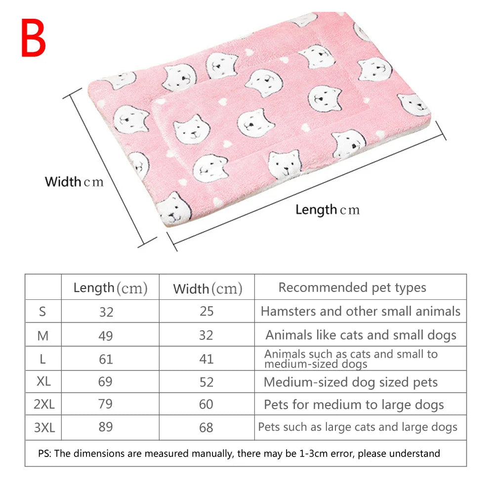 Flannel Pet Mat – Thick Sleeping Blanket for Dogs & Cats