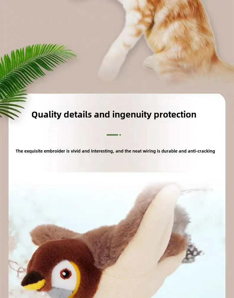 USB Rechargeable Catnip Toy – Touch-Activated Plush Bird for Cats & Dogs