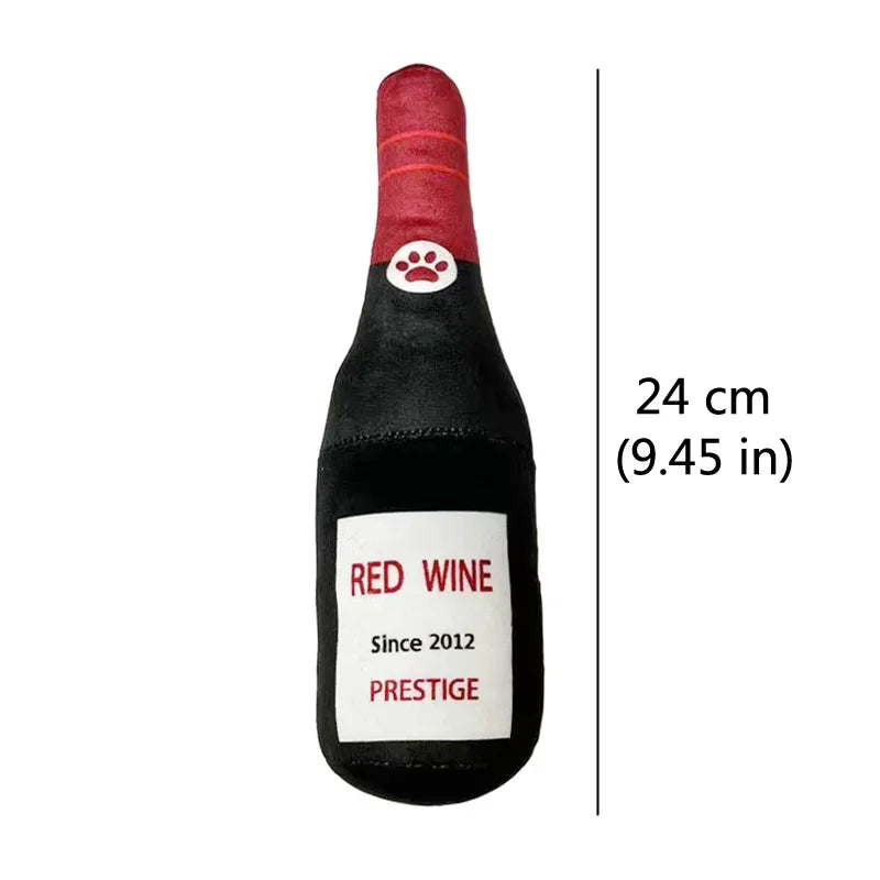 Plush Squeaky Dog Toy – Beer Bottle Chew for Small & Large Dogs