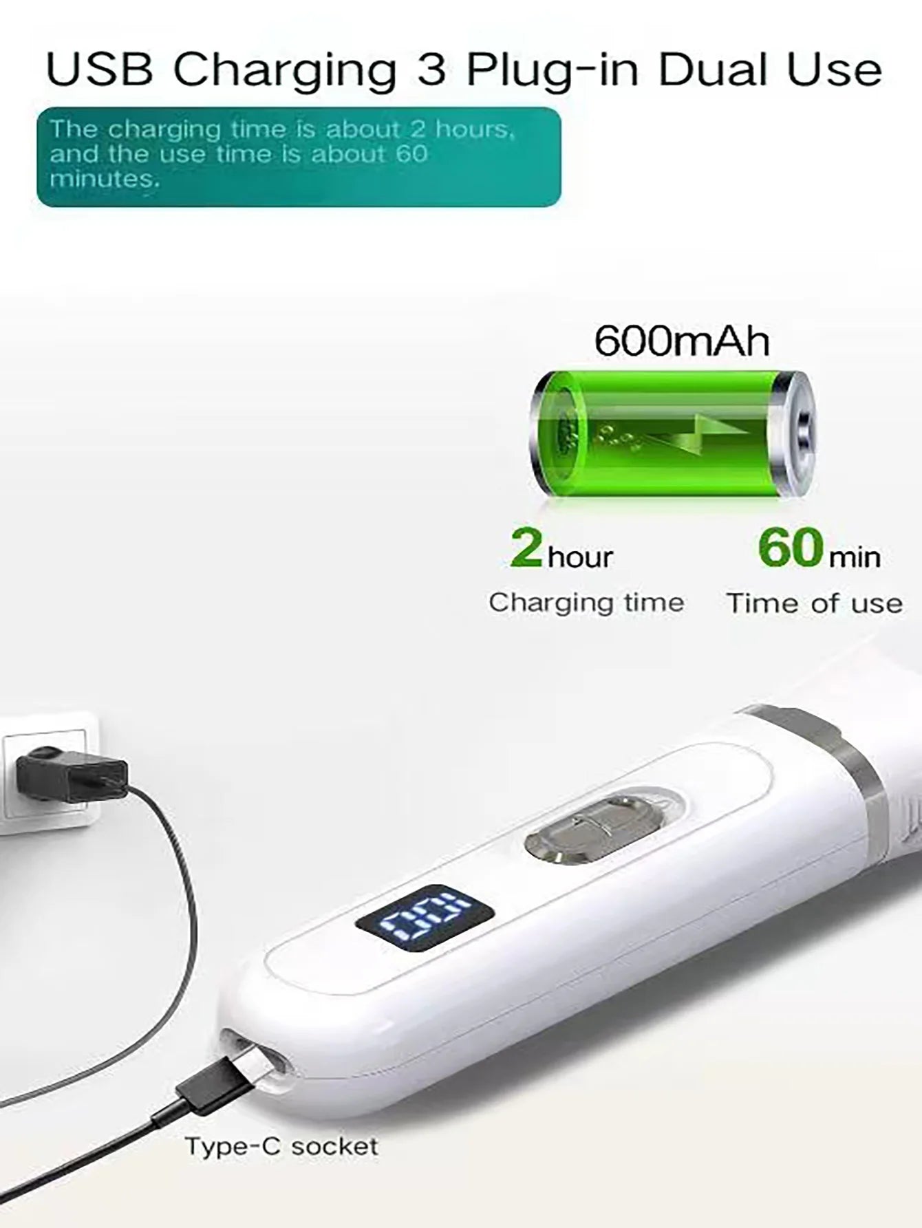 Professional Dog Hair Clipper – Silent USB Rechargeable Pet Grooming Tool