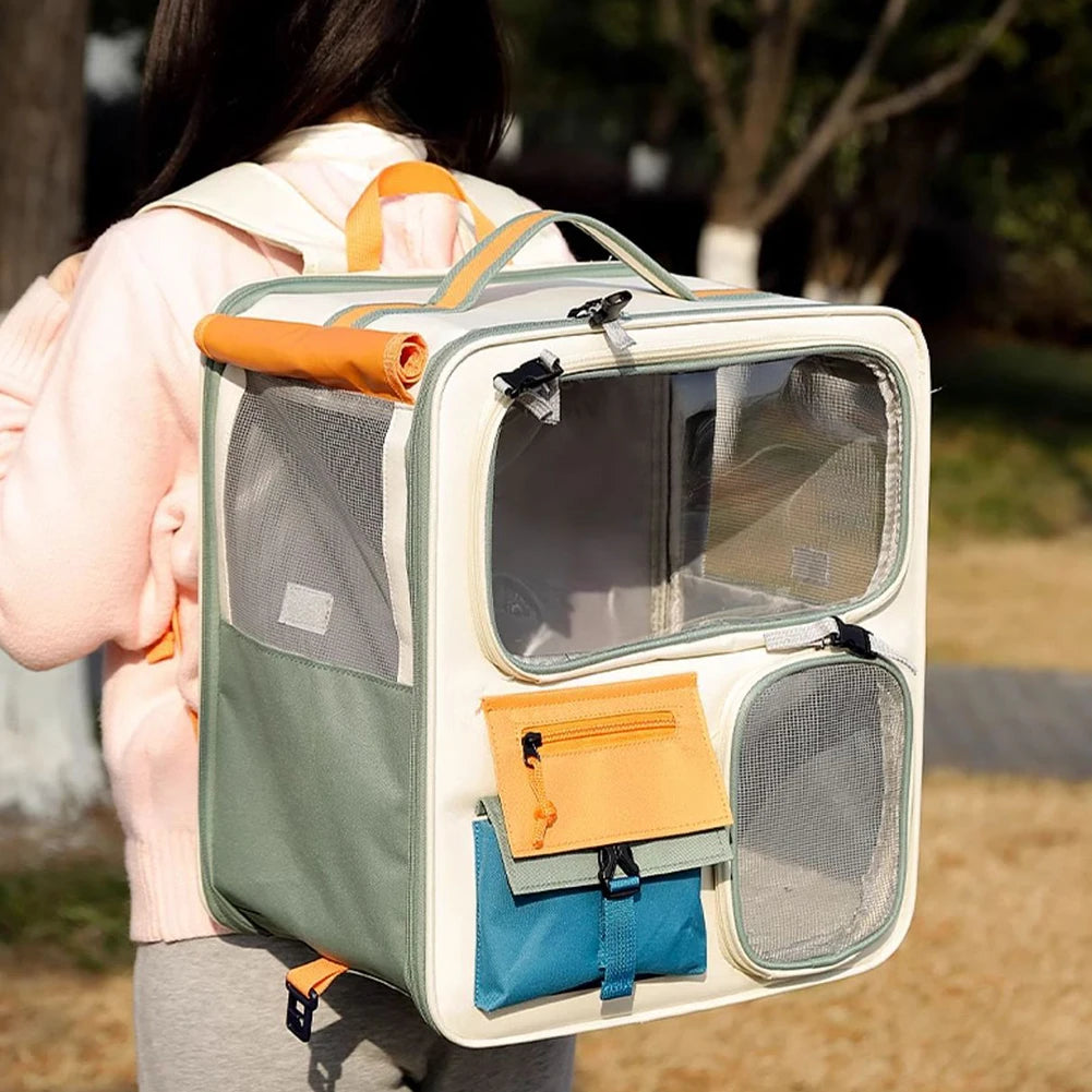 Transparent Pet Backpack – Breathable Dog & Cat Travel Carrier