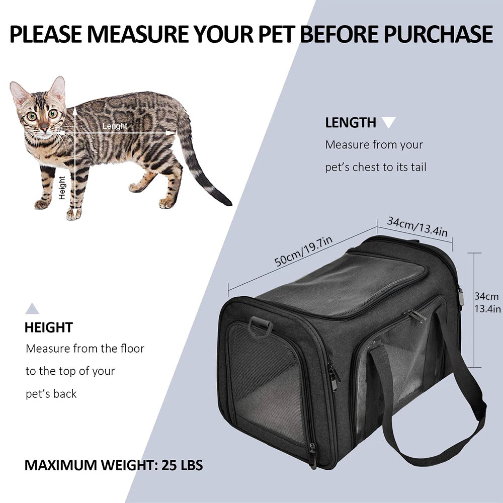 Airline-Approved Pet Carrier – Soft-Sided Dog & Cat Travel Backpack