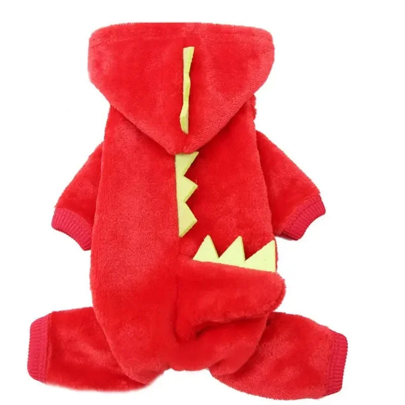 Dinosaur Fleece Dog Jumpsuit