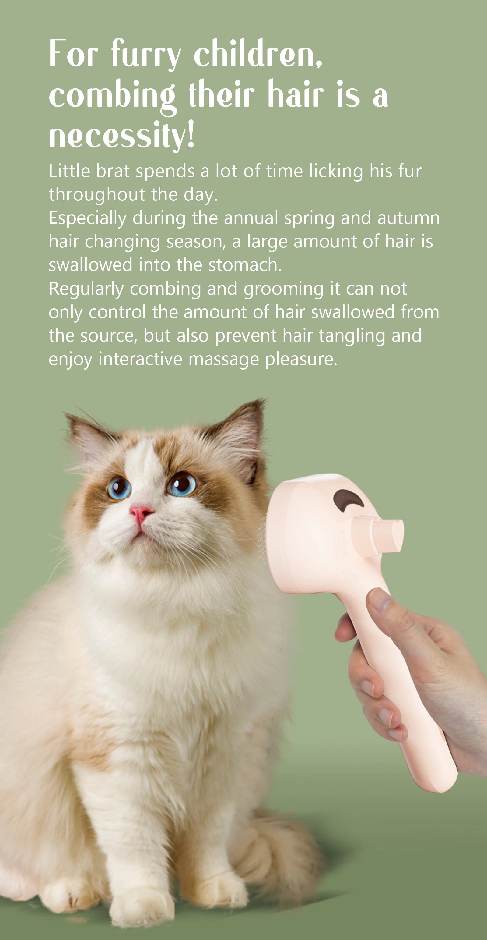 Pet Steam Massage Comb – Safe Hair Removal Brush for Dogs & Cats