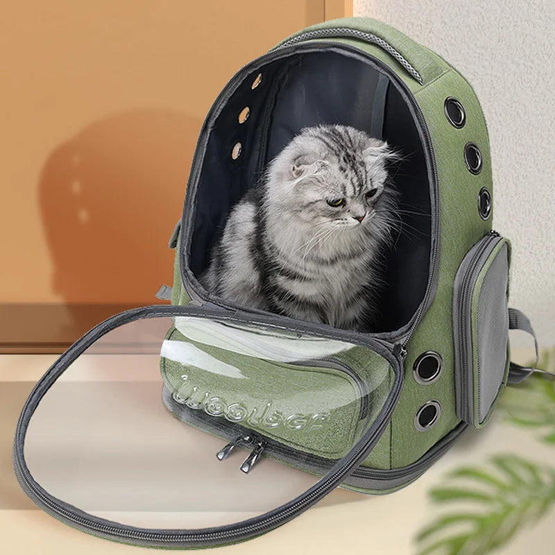 Transparent Pet Backpack – Breathable Cat & Small Dog Travel Carrier