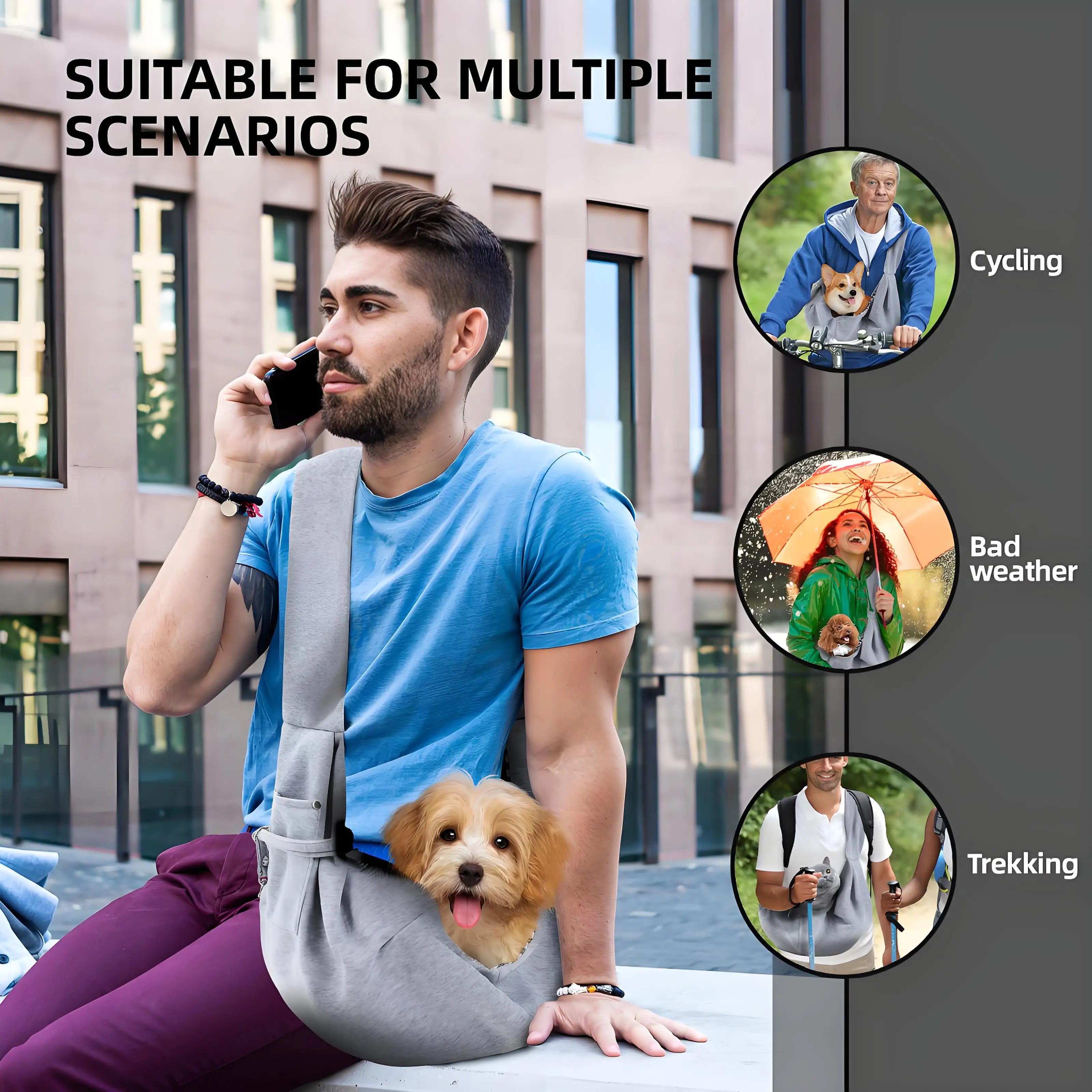 Pet Sling Carrier Bag – Outdoor Travel Shoulder Bag for Dogs & Puppies