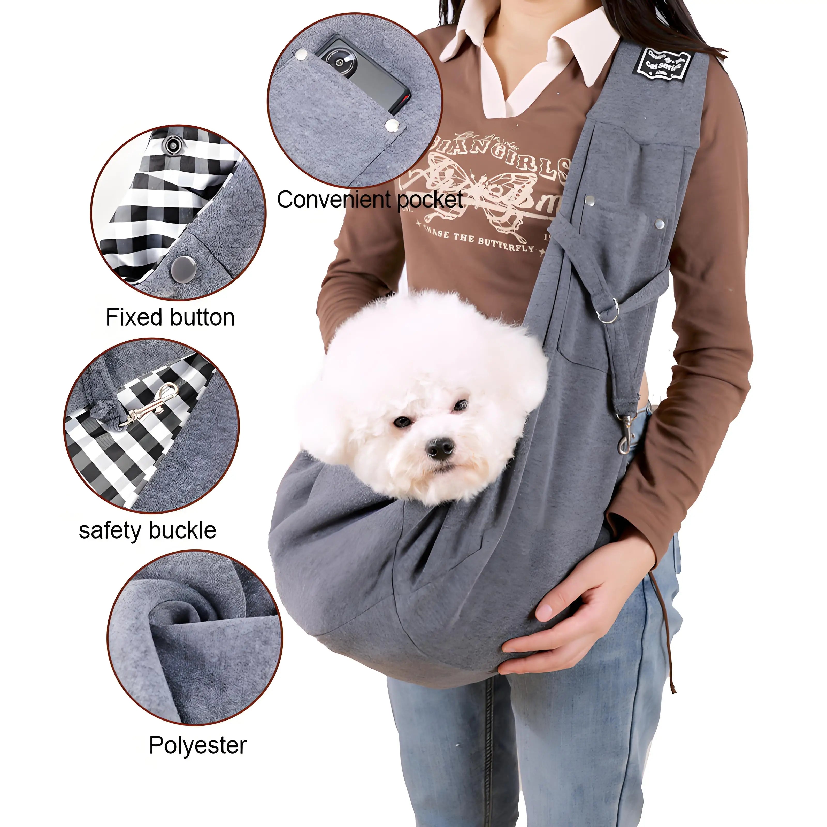 Pet Sling Carrier Bag – Outdoor Travel Shoulder Bag for Dogs & Puppies