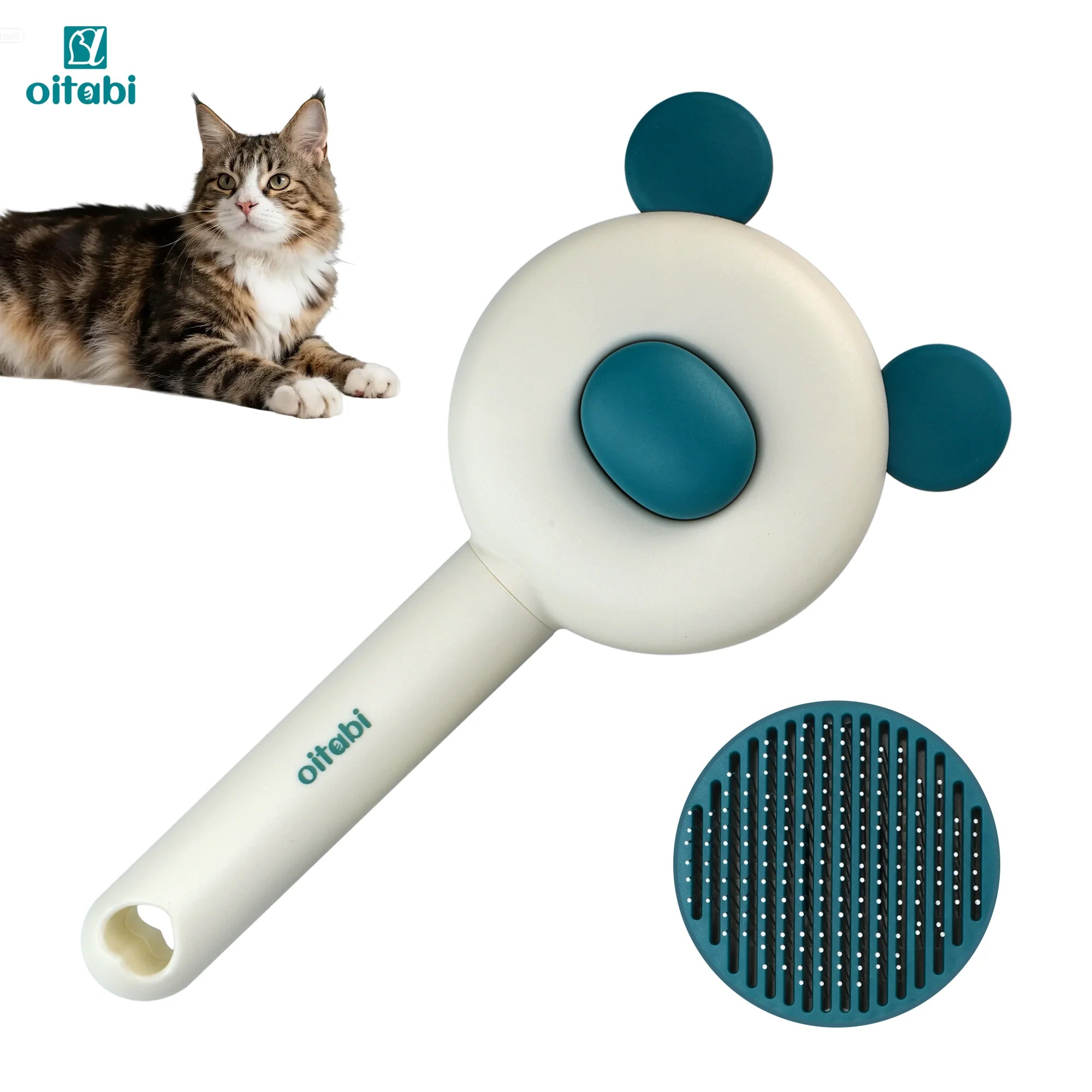 Oitabi Self-Cleaning Cat Brush – Shedding & Grooming Comb