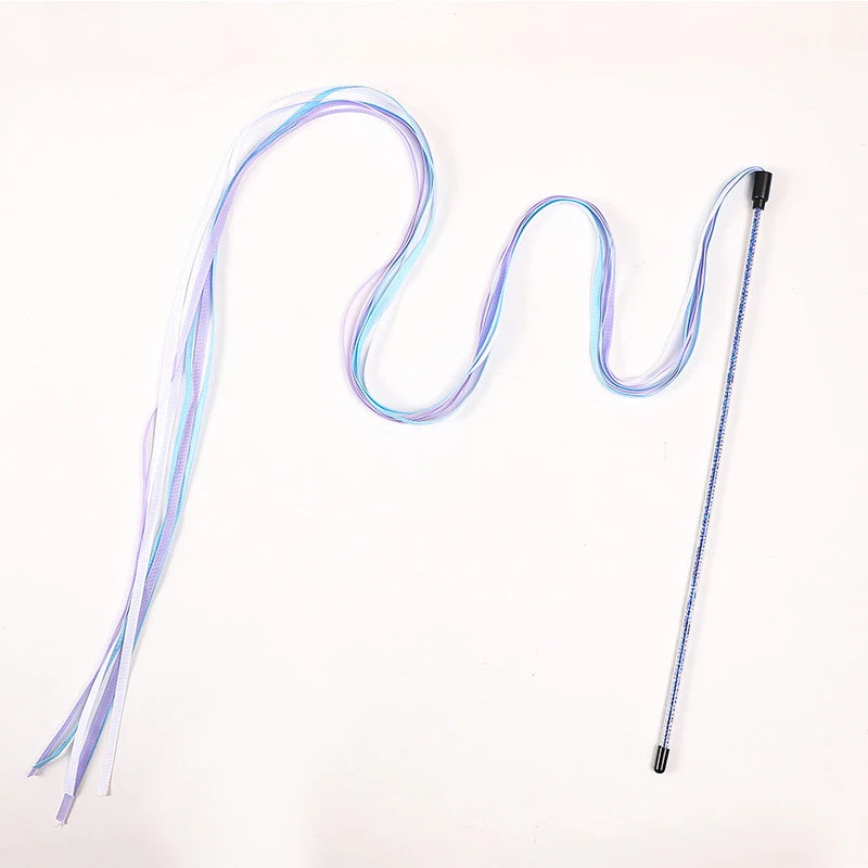 Cat Teaser Wand – Interactive Satin Ribbon Play Stick for Kittens