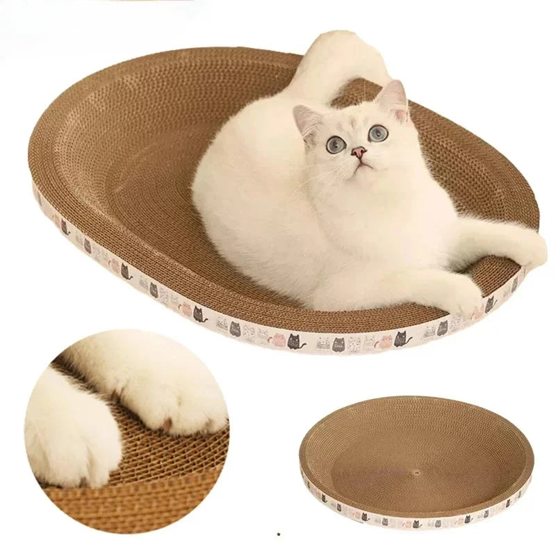 Corrugated Cat Scratcher – Catnip-Infused Scratch-Resistant Post & Sofa Protector