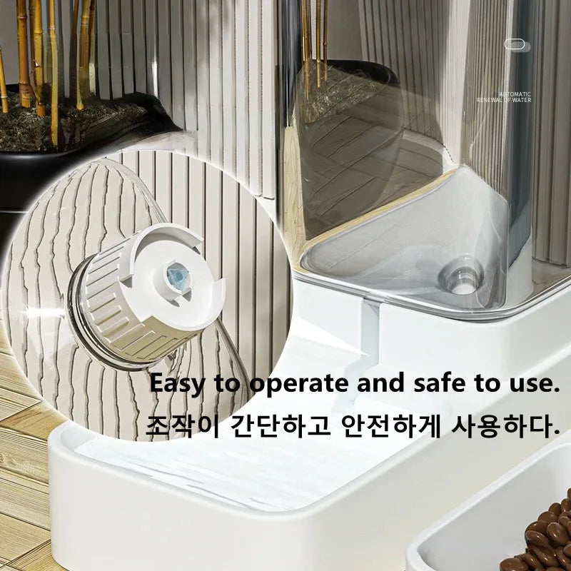 Automatic Pet Feeder & Water Bowl – High-Capacity Gravity Food Dispenser