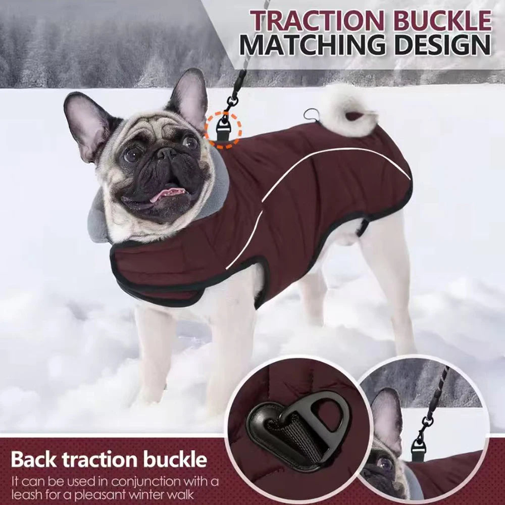 Waterproof Reflective Dog Winter Jacket – Warm Outdoor Coat for Medium & Large Dogs