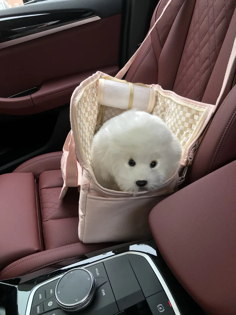 Portable Pet Carrier Bag – Cat & Dog Shoulder Handbag with Car Seat Bed
