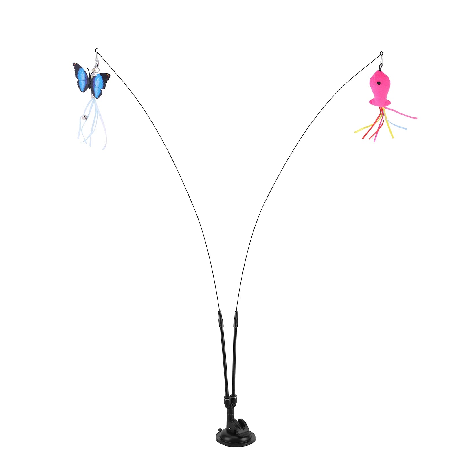 Cat Suction Cup Toy Set – Hands-Free Teaser Stick with Replacement Heads