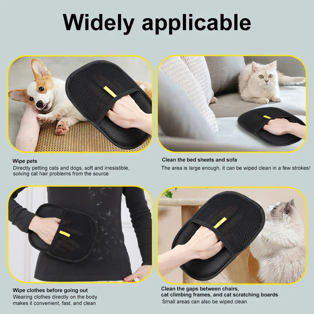Pet Hair Remover Gloves – Deshedding Mitt for Dogs & Cats