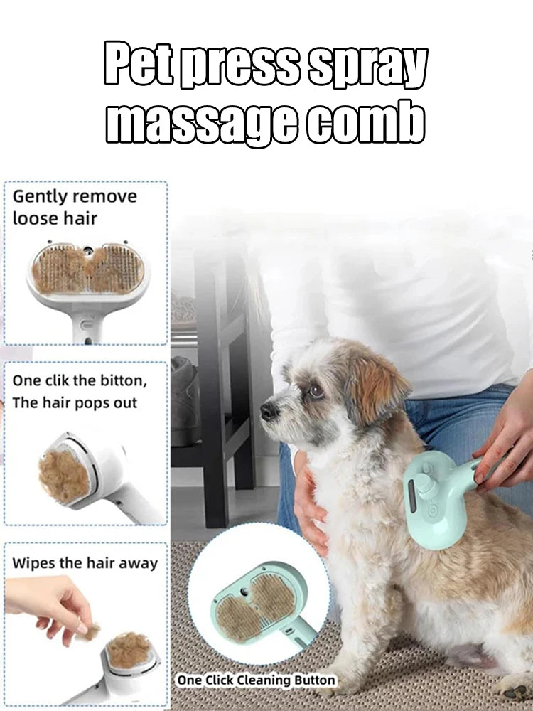 Steam Spray Dog Grooming Brush – Luxury Pet Steam Comb