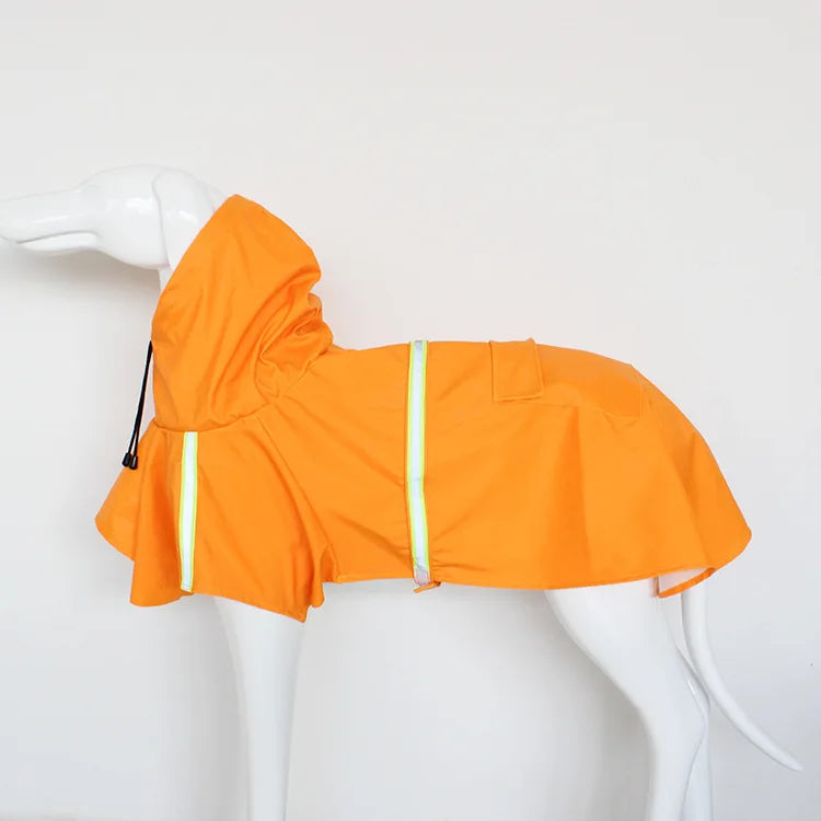 Large Dog Raincoat – Waterproof Hooded Corgi-Style Coat with Reflective Strips