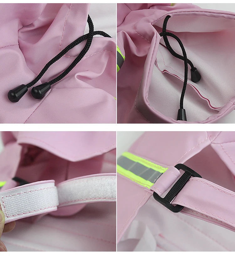 Large Dog Raincoat – Waterproof Hooded Corgi-Style Coat with Reflective Strips