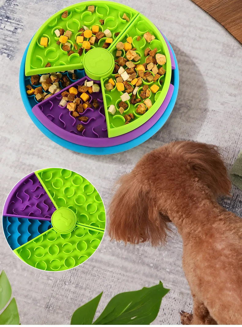 Slow Feeder Dog Bowl – Interactive Puzzle Treat Dispenser