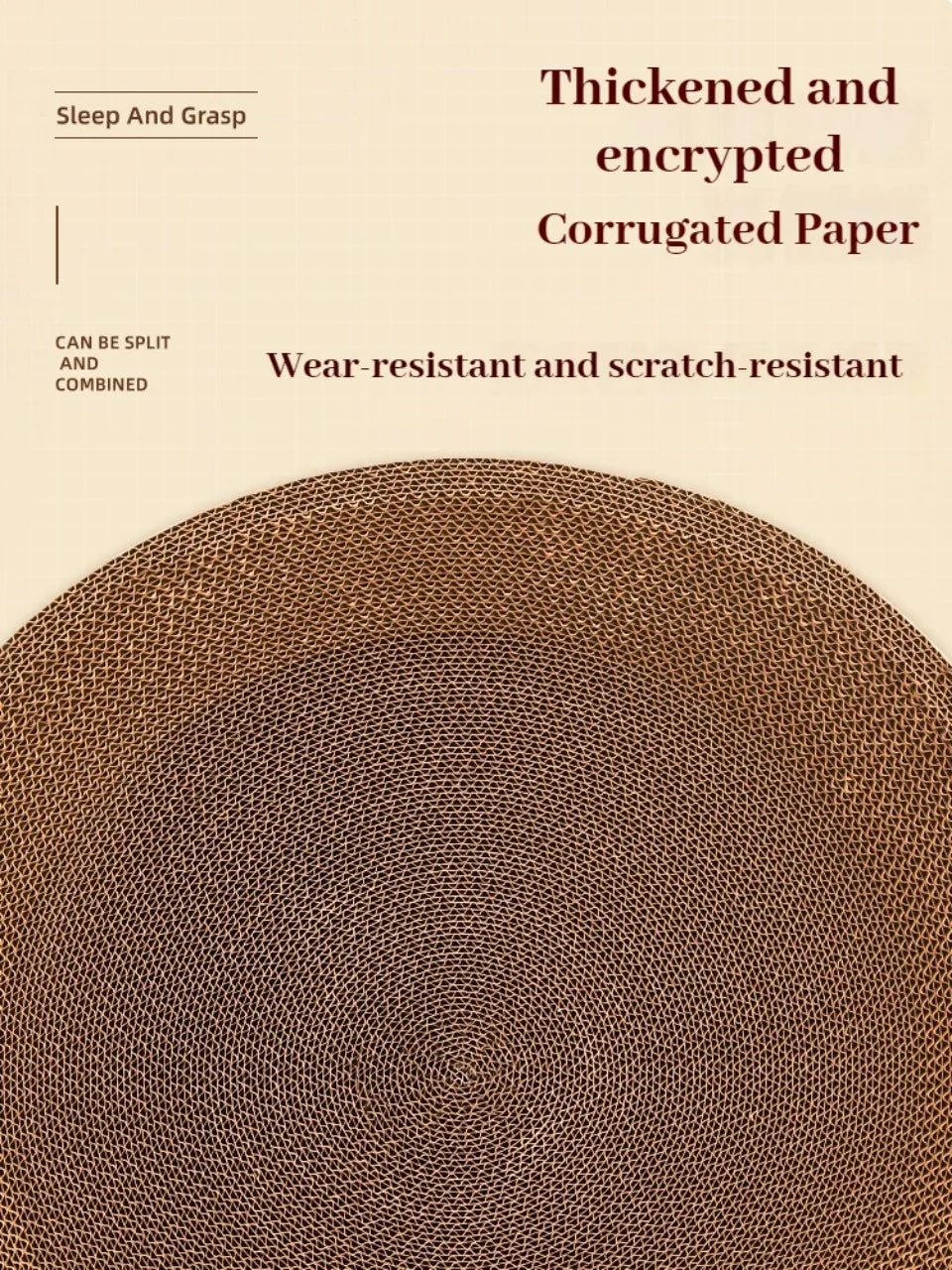 Corrugated Cat Scratcher – Catnip-Infused Scratch-Resistant Post & Sofa Protector