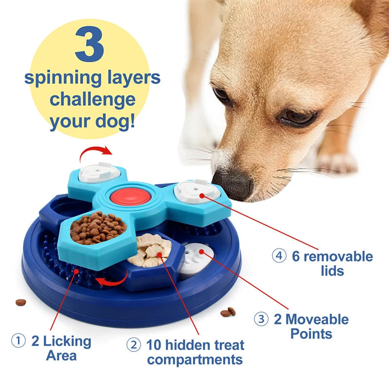 Slow Feeder Dog Bowl – Interactive Puzzle Treat Dispenser