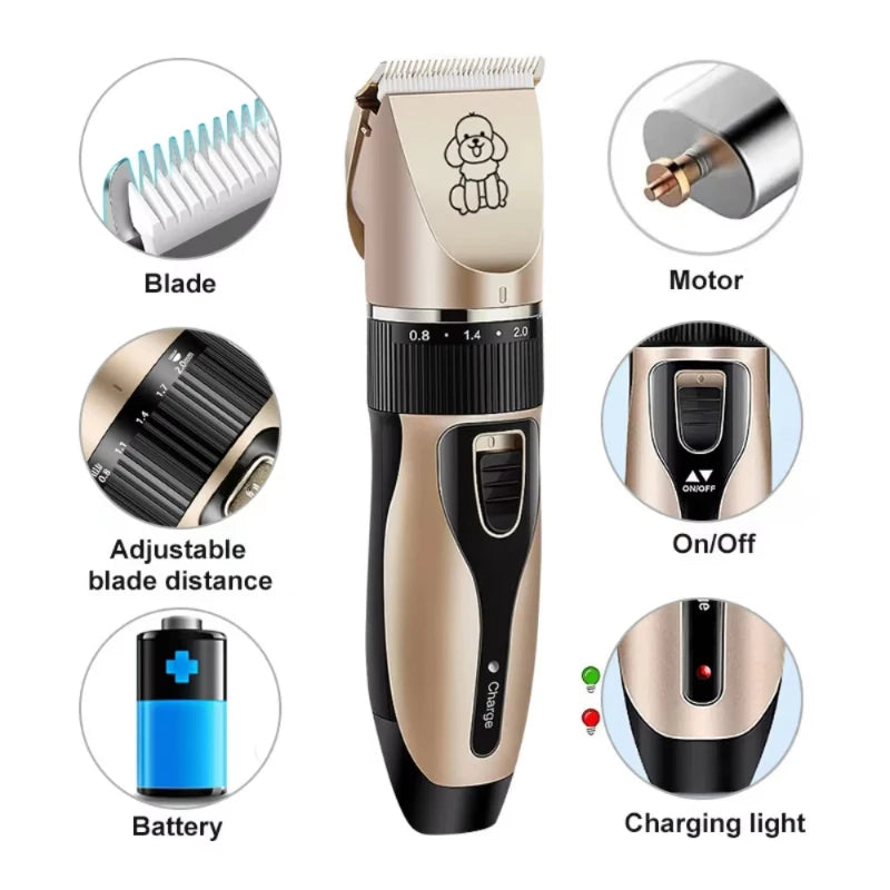 USB Rechargeable Pet Hair Clipper – Silent Dog & Cat Grooming Set