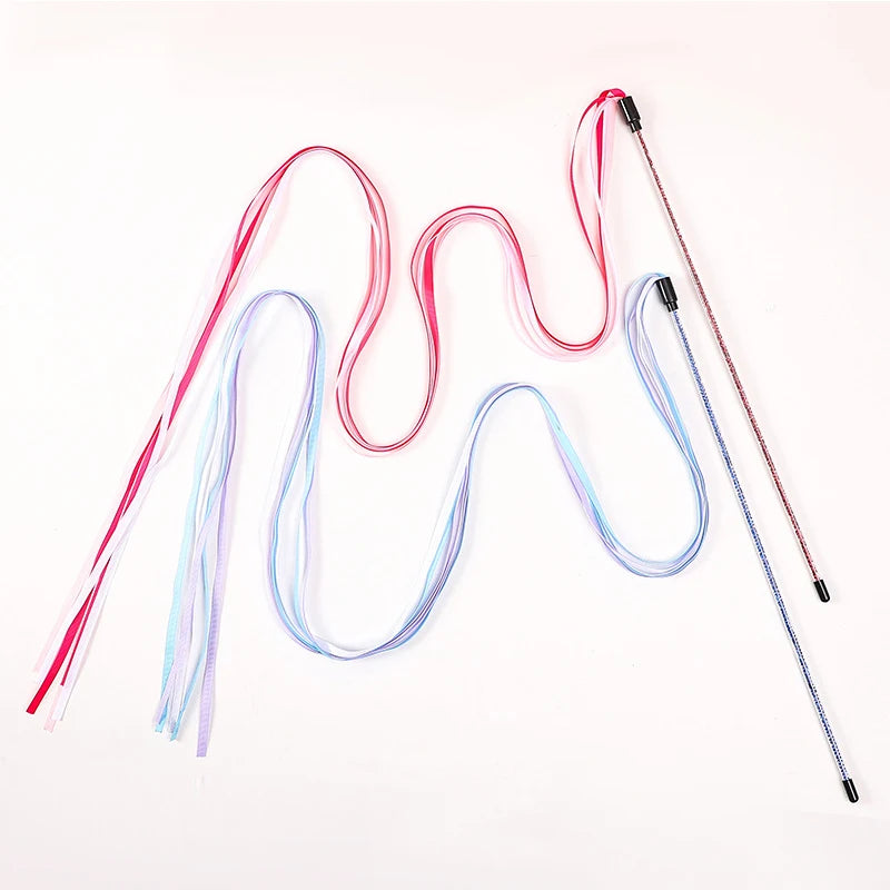 Cat Teaser Wand – Interactive Satin Ribbon Play Stick for Kittens