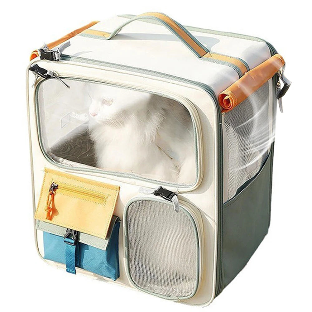 Transparent Pet Backpack – Breathable Dog & Cat Travel Carrier