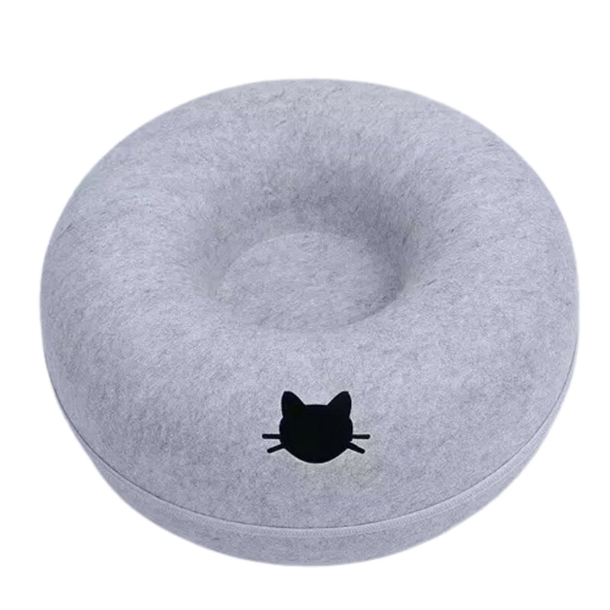 Felt Donut Cat & Dog Bed – 2-in-1 Hideaway Tunnel