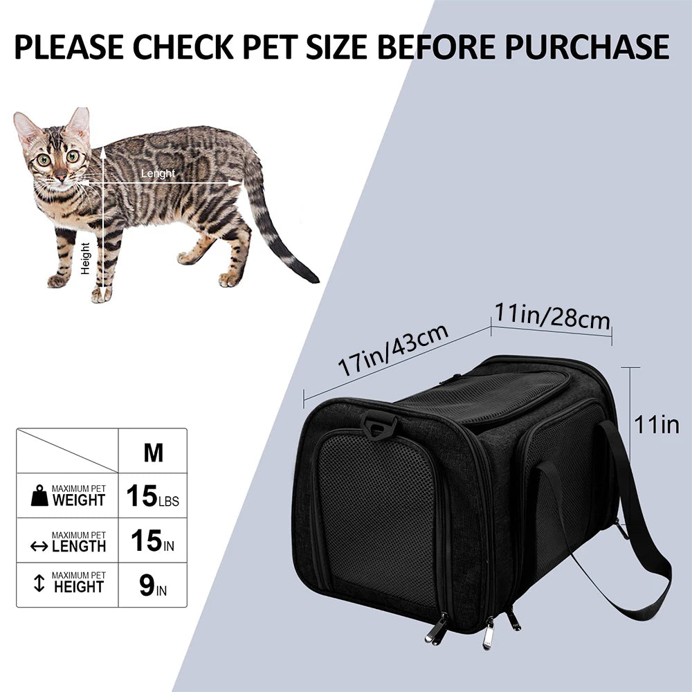 Airline-Approved Pet Carrier – Soft-Sided Dog & Cat Travel Backpack