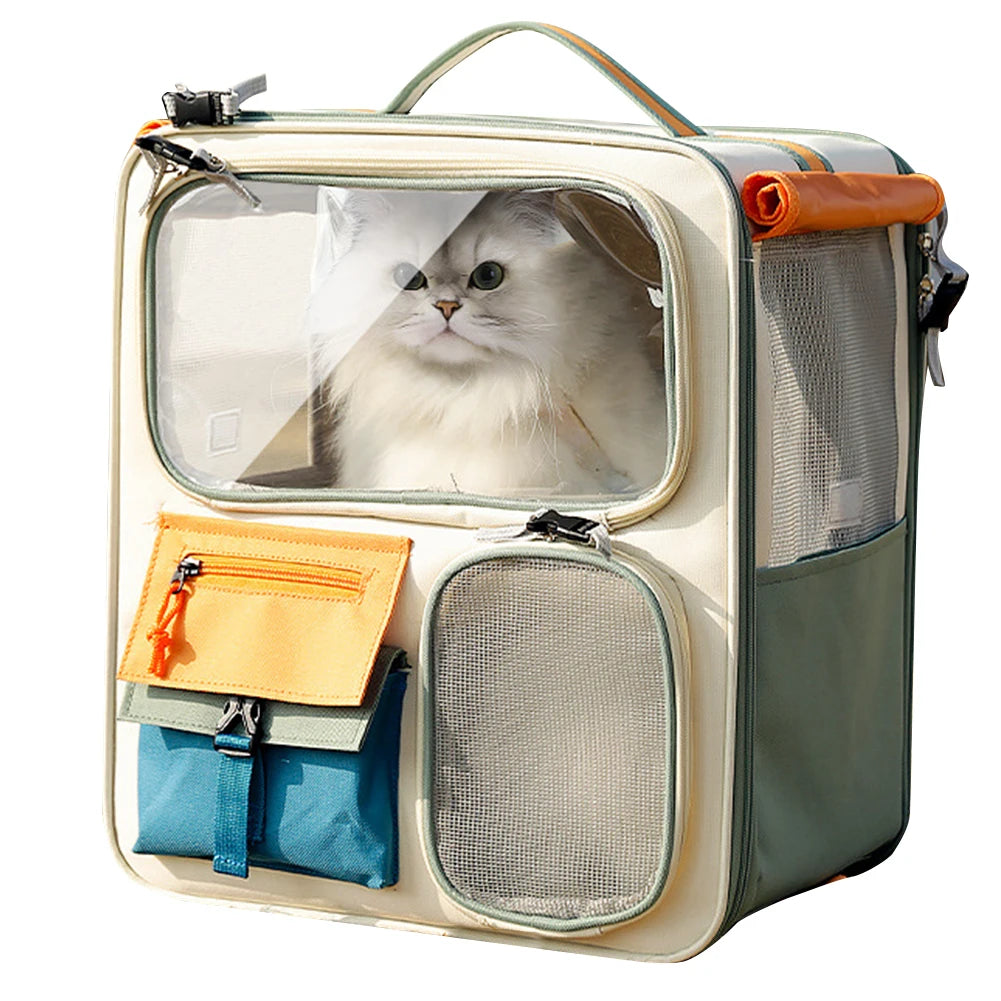 Transparent Pet Backpack – Breathable Dog & Cat Travel Carrier
