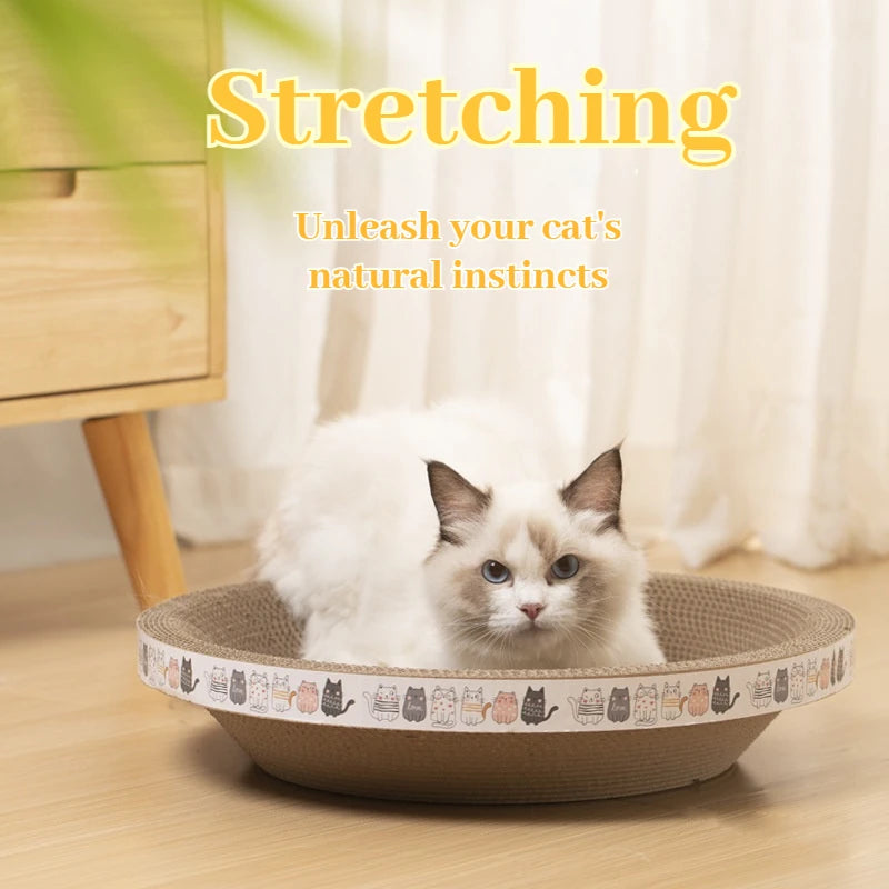 Corrugated Cat Scratcher – Catnip-Infused Scratch-Resistant Post & Sofa Protector