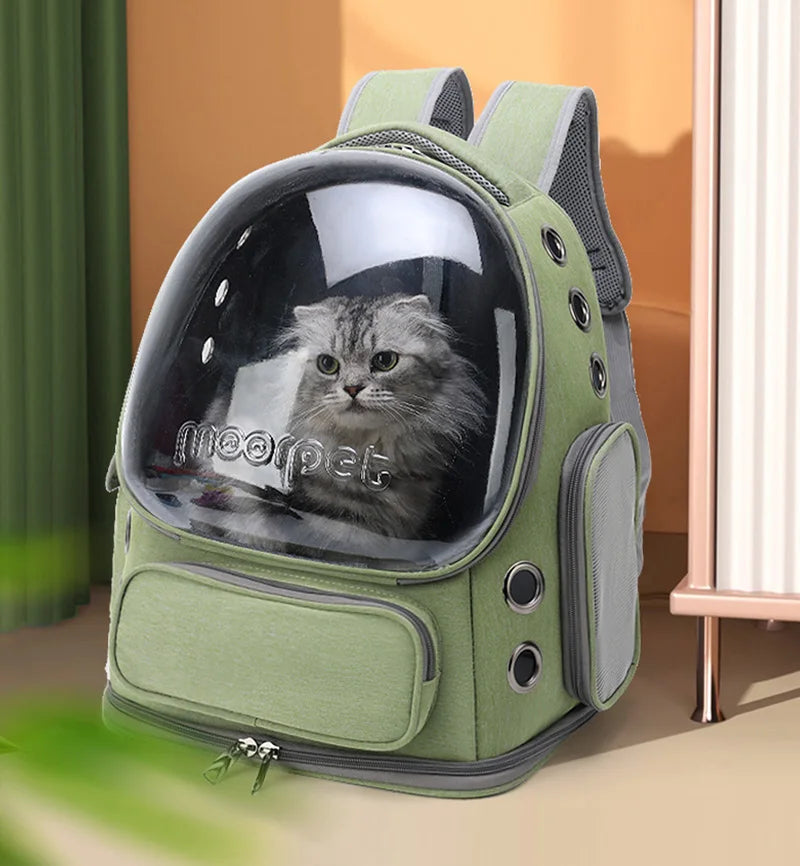 Transparent Pet Backpack – Breathable Cat & Small Dog Travel Carrier