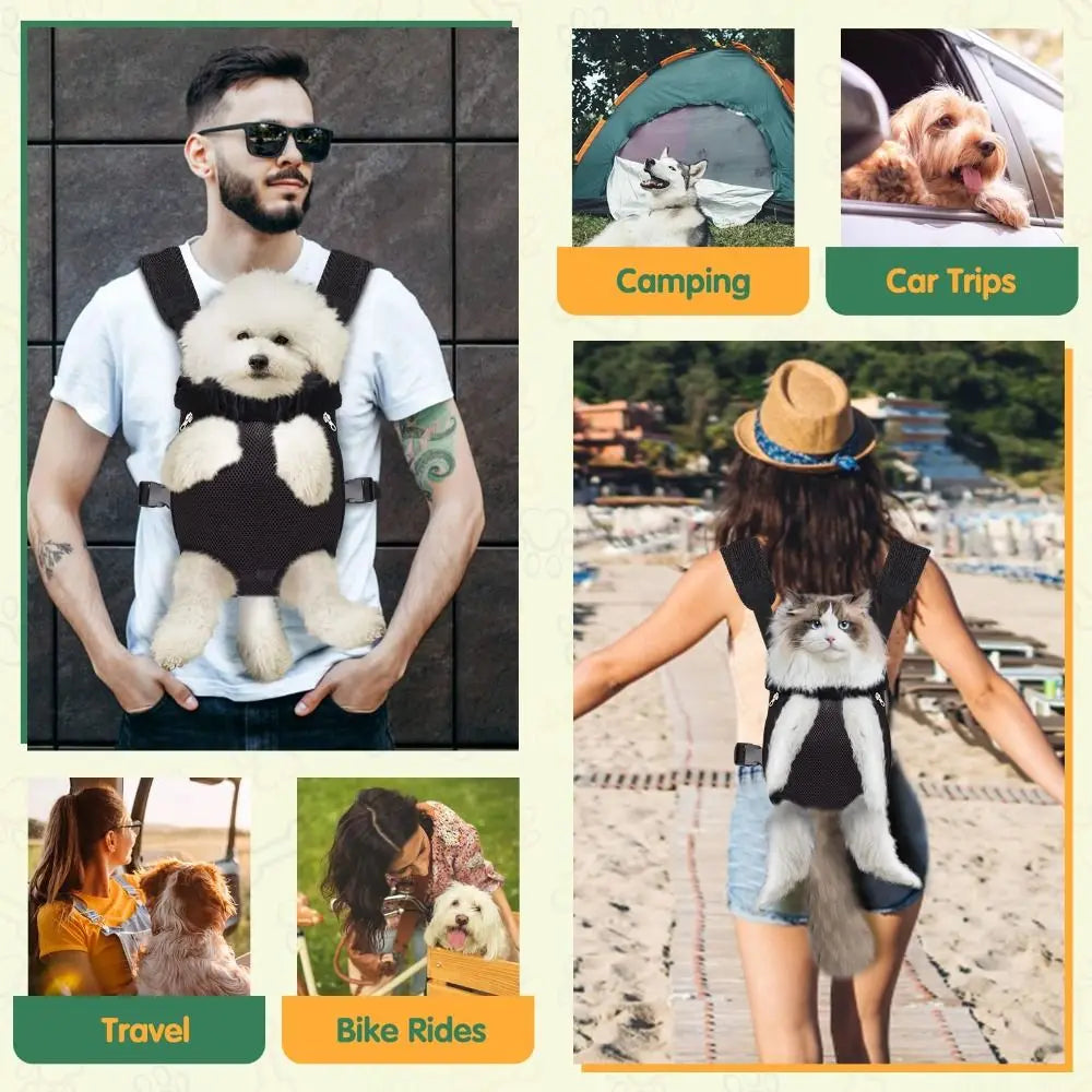 Adjustable Pet Carrier Backpack – Travel Bag for Cats & Small Dogs