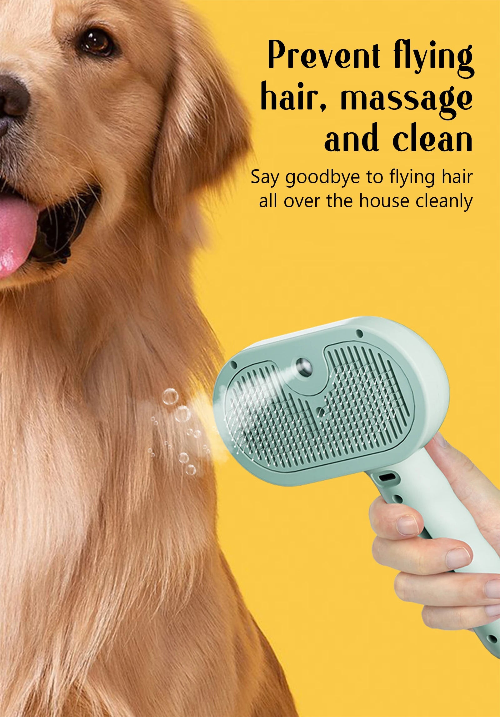 Pet Steam Massage Comb – Safe Hair Removal Brush for Dogs & Cats