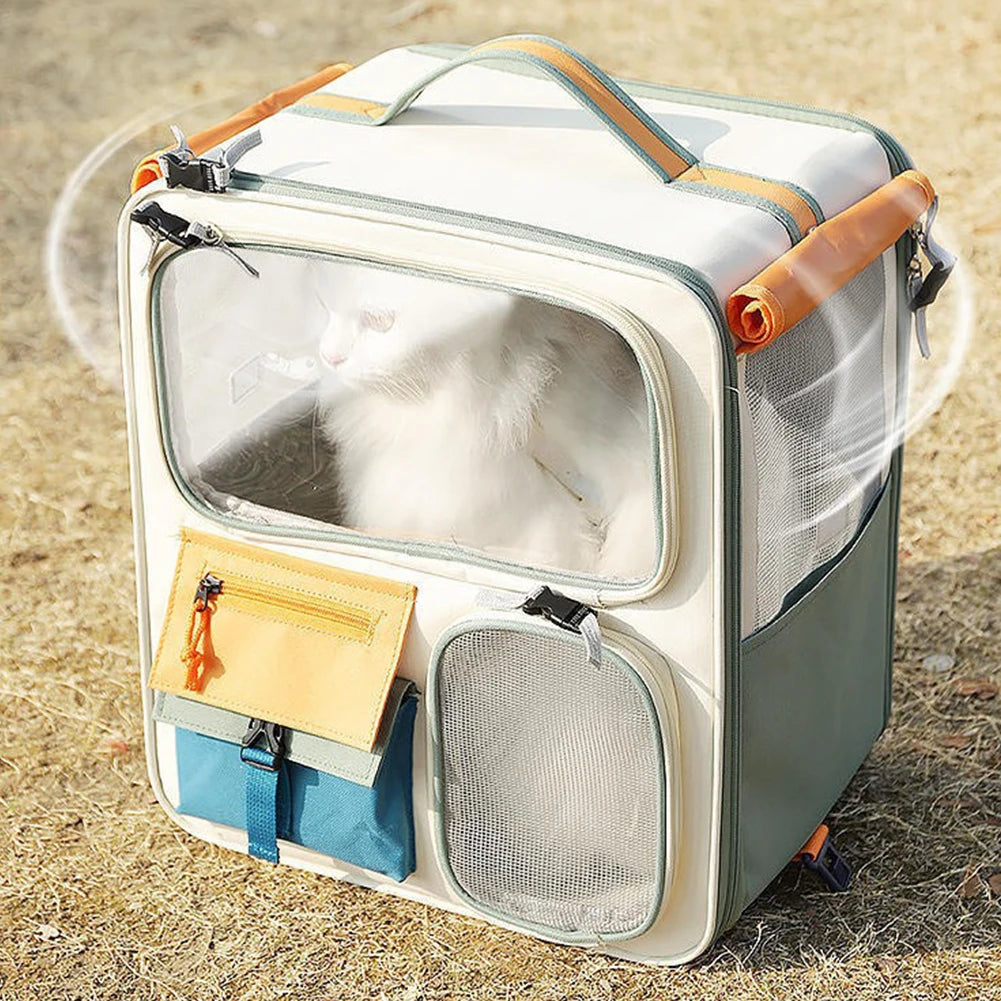 Transparent Pet Backpack – Breathable Dog & Cat Travel Carrier