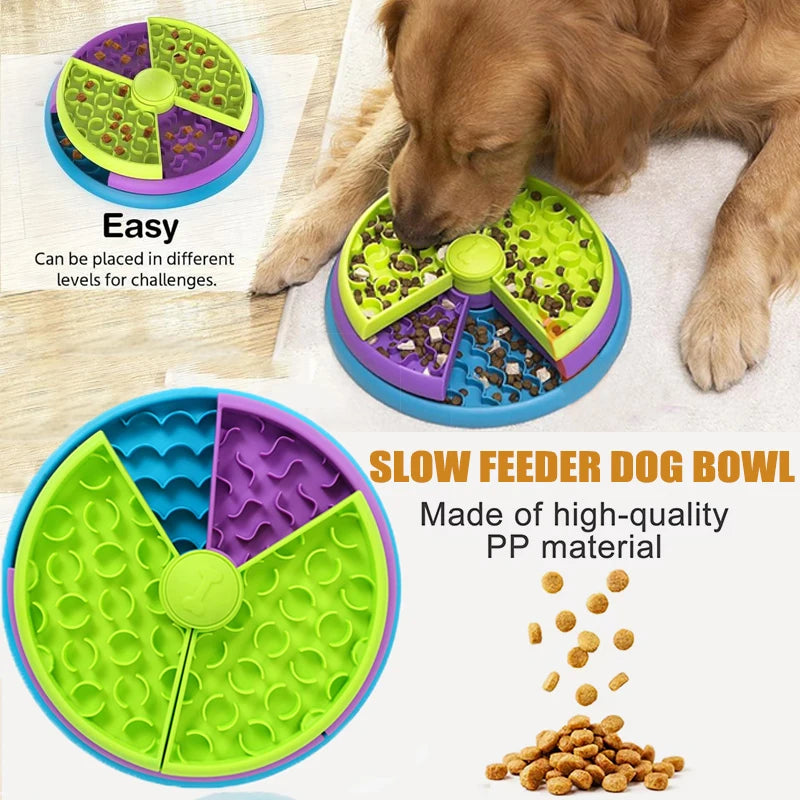 Slow Feeder Dog Bowl – Interactive Puzzle Treat Dispenser