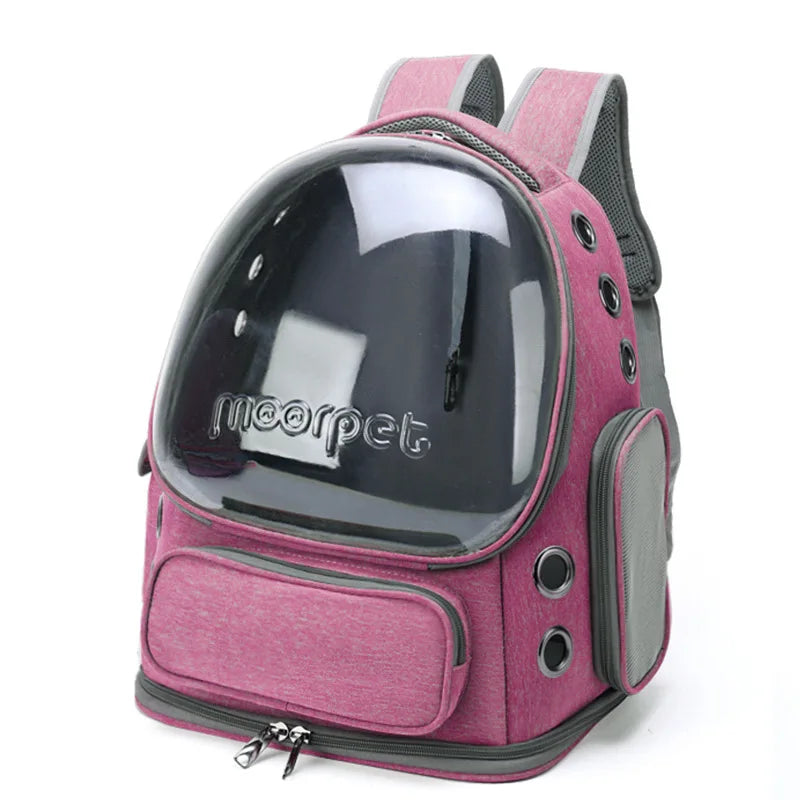 Transparent Pet Backpack – Breathable Cat & Small Dog Travel Carrier