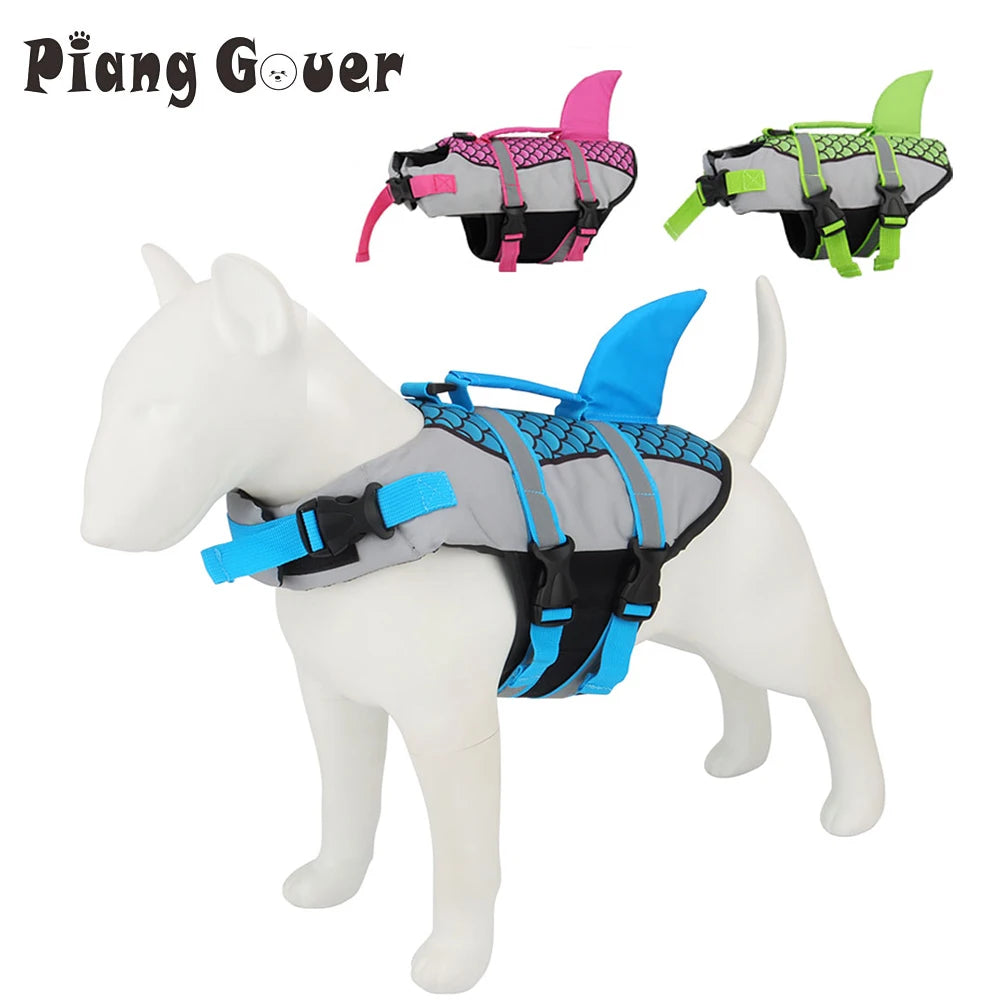 Shark Swim Dog Life Jacket – Pet Vest Harness for Swimming
