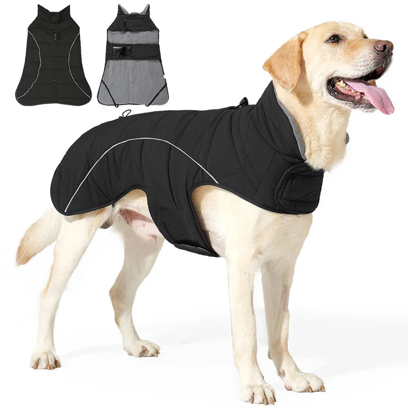 Waterproof Reflective Dog Winter Jacket – Warm Outdoor Coat for Medium & Large Dogs