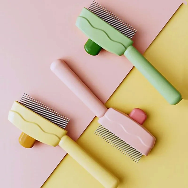 Self-Cleaning Pet Grooming Brush – Dog & Cat Hair Remover Comb