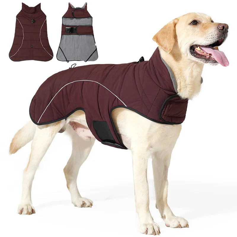 Waterproof Reflective Dog Winter Jacket – Warm Outdoor Coat for Medium & Large Dogs