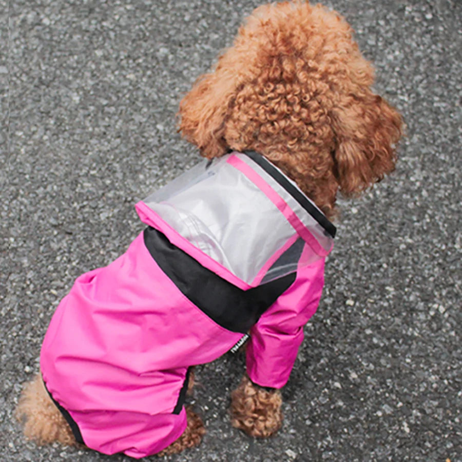 Waterproof Dog Raincoat – Face Design Jumpsuit Pet Jacket