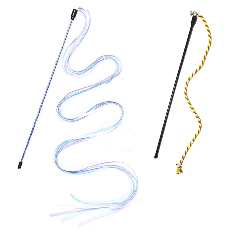 Cat Teaser Wand – Interactive Satin Ribbon Play Stick for Kittens
