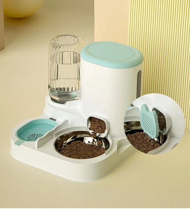 Automatic Pet Feeder & Water Dispenser – Integrated Bowl for Cats & Dogs