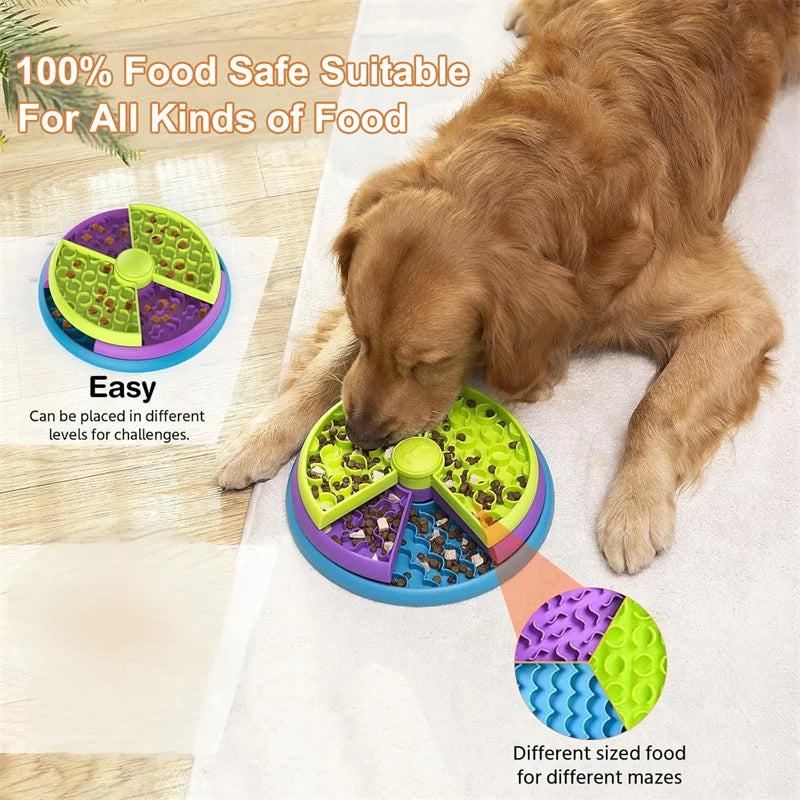 Slow Feeder Dog Bowl – Interactive Puzzle Treat Dispenser