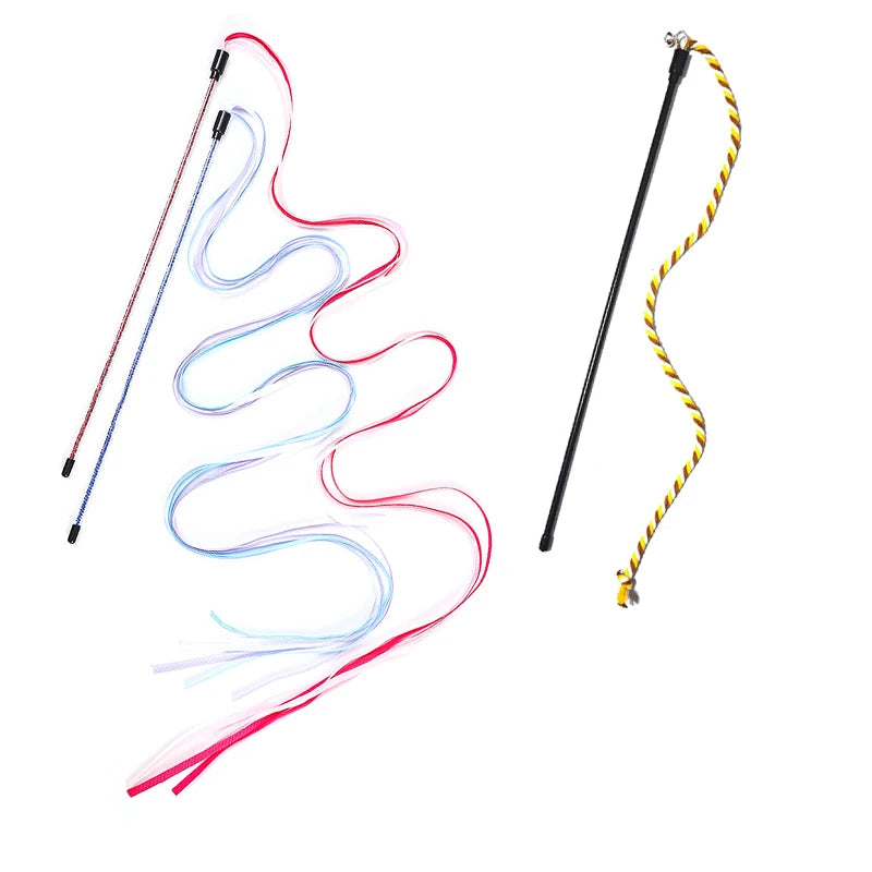 Cat Teaser Wand – Interactive Satin Ribbon Play Stick for Kittens