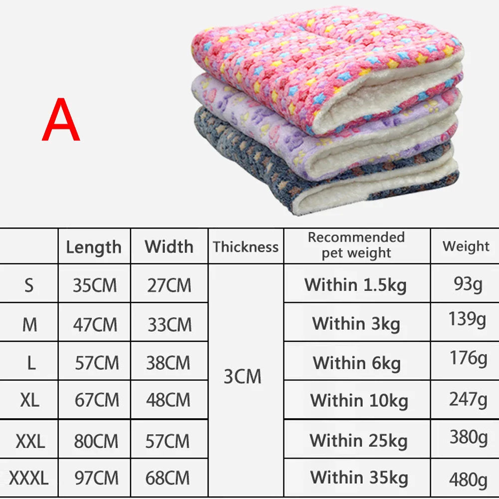 Flannel Pet Mat – Thick Sleeping Blanket for Dogs & Cats